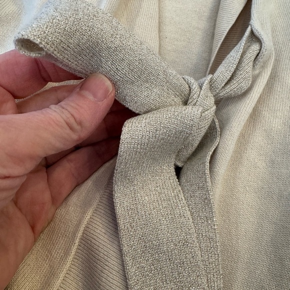 Vintage Neiman Marcus Exclusive Tie Front Cardigan Metallic Belt / large - Picture 8 of 9